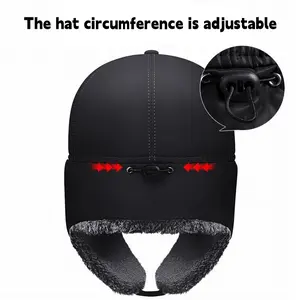 Winter Windproof Ear & Face Protection Hat for Men and Women - Thickened Fleece-Lined Cotton Hat for Cold Weather