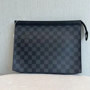 Pre-owned Louis Vuitton Damier Graphite Canvas Black Pouch Clutch
