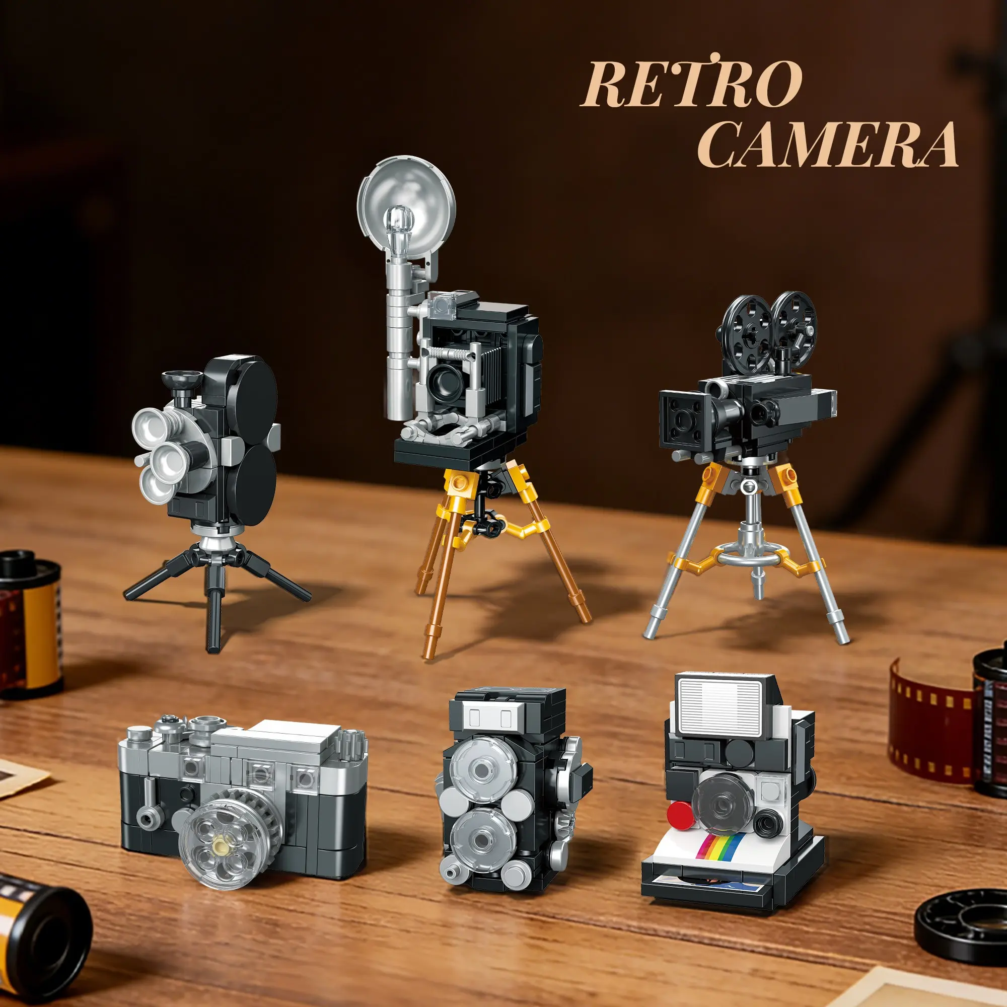Adult Retro Building Set, Block Kit, Camera Assembly Model Toy, Vintage Video Camera Gift, Unique 80s Inspired Decor for Collectors