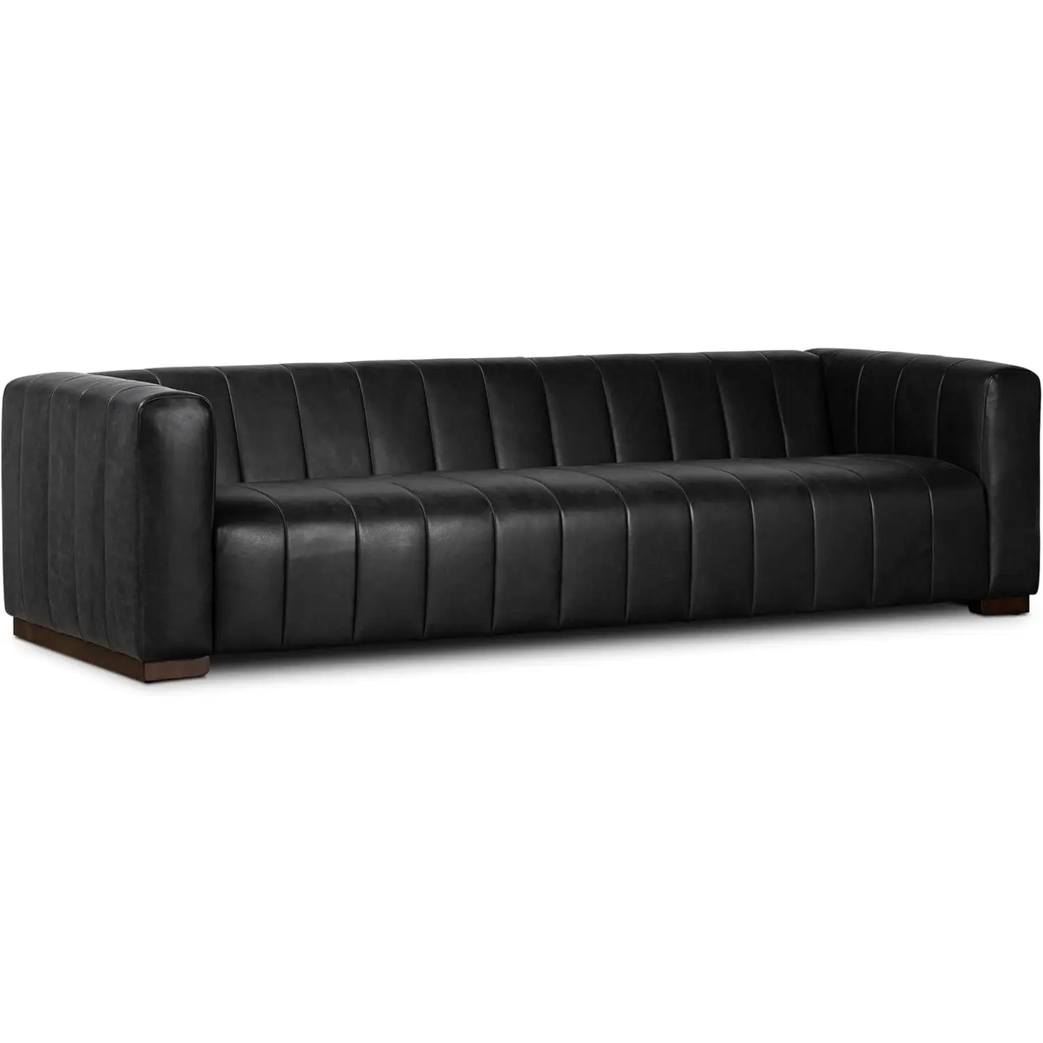 HTREH Canale 99" Sofa in Onyx Black – Modern Living Room Couch with Deep Seating, Plush Cushions, Premium Upholstery, Contemporary Design, and Solid Wood Frame