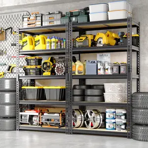 5-Tier Storage Shelves Metal Shelving Unit, Metal Retail Display Rack, 1325 LBS Heavy Duty Wire Shelving, l-Shaped Storage Rack with Adjustable Shelf for Garage Home, Pantry & Warehouse