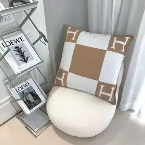 Viral Hack H-Wool Pillow & Blanket Set - Soft Cozy Throw for High-End Home Vibe #LuxuryHome #MustHavePillow Anti-Static Faux Cashmere 45x45cm