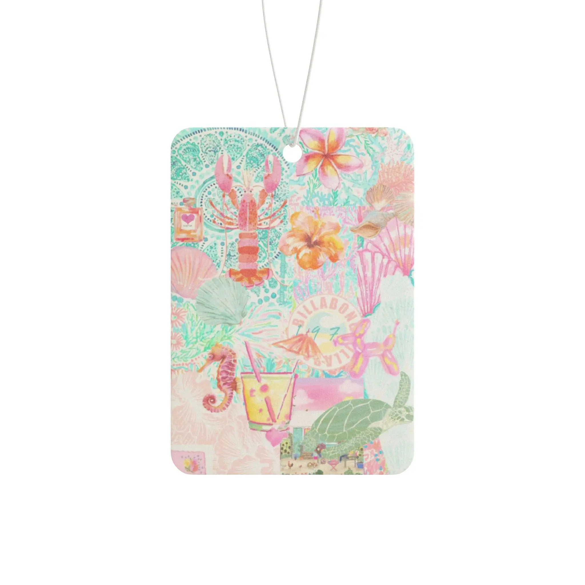 3pcs Rainbow Summer Summer and the Sea Coquette Girly Blue And Pink Preppy Ocean Summer Drink Freshie Car Air Freshener Hanging Car Decoration