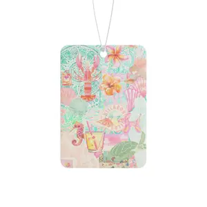 Rainbow Summer Summer and the Sea Coquette Girly Blue And Pink Preppy Ocean Summer Drink Freshie Car Air Freshener Hanging Car Decoration