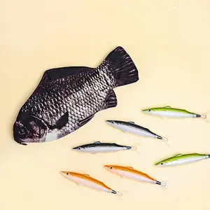 Creative Salt Fish Shaped Pencil Case, Unique Zipper Design Pen Bag, Casual Gift Idea, Fun Handbag Accessory, Perfect Prize Gift