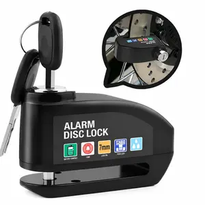 [Mtnaura-H] Bicycle Alarm Disc Lock - 110dB Loud Anti-Theft Bike Brake Lock, Waterproof Heavy Duty Wheel Security Lock with 2 Keys for Road Bike, eBike, Motorcycle (Black)