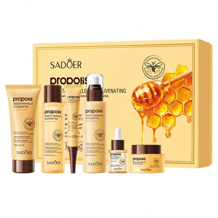 Propolis Skincare Set - Honey-Infused, Nourishing Kit for Wrinkle-Smoothing, Rejuvenating, Radiant Skin