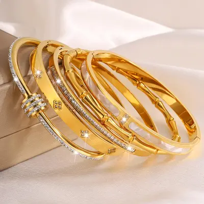 Stainless Steel Bangle Bracelets Set TikTok Shop