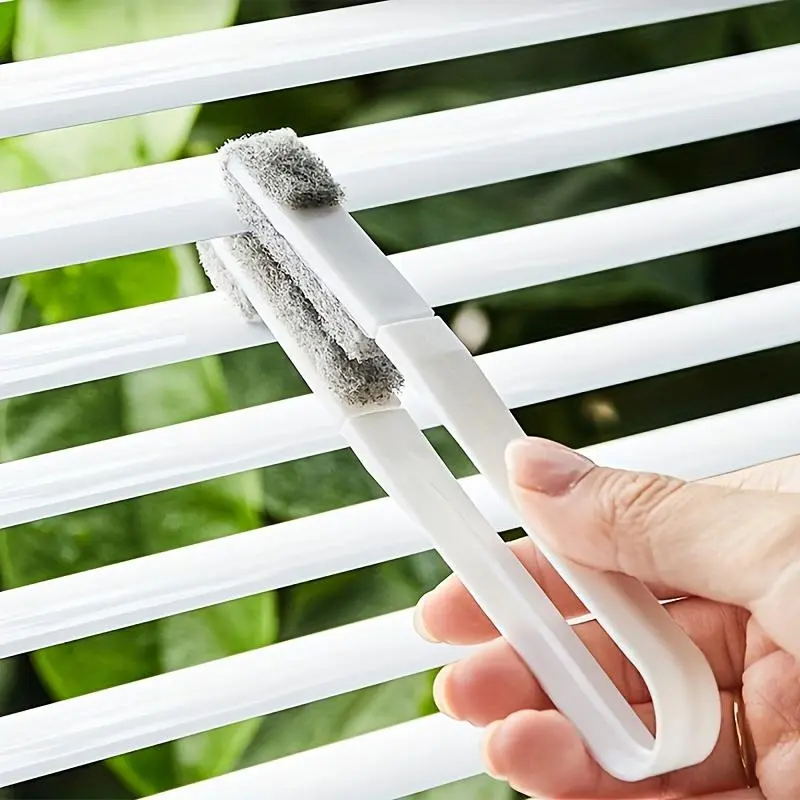 1 Set of Reusable Venetian Blind Duster with 6 Replaceable Heads, Air Conditioner Vent Slit Cleaning Tool, Multi-Functional Clamp Cleaner Brush for Blinds, Shutters, Shades Cleaning, Cleaning Supplies