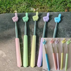 5pcs Retractable Finger Pointer Sticks - Mini Hand-Shaped Extendable Teacher's Pointers with Pastel Colors (Suitable for Classroom, Presentation & Office) - Discreet Non-Distracting for Students, Presenters, Teachers