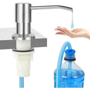 Soap Dispenser for Kitchen Sink Brushed Nickel Stainless Steel Countertop Dish Soap Dispenser Pump with 47'' Extension Tube Kit
