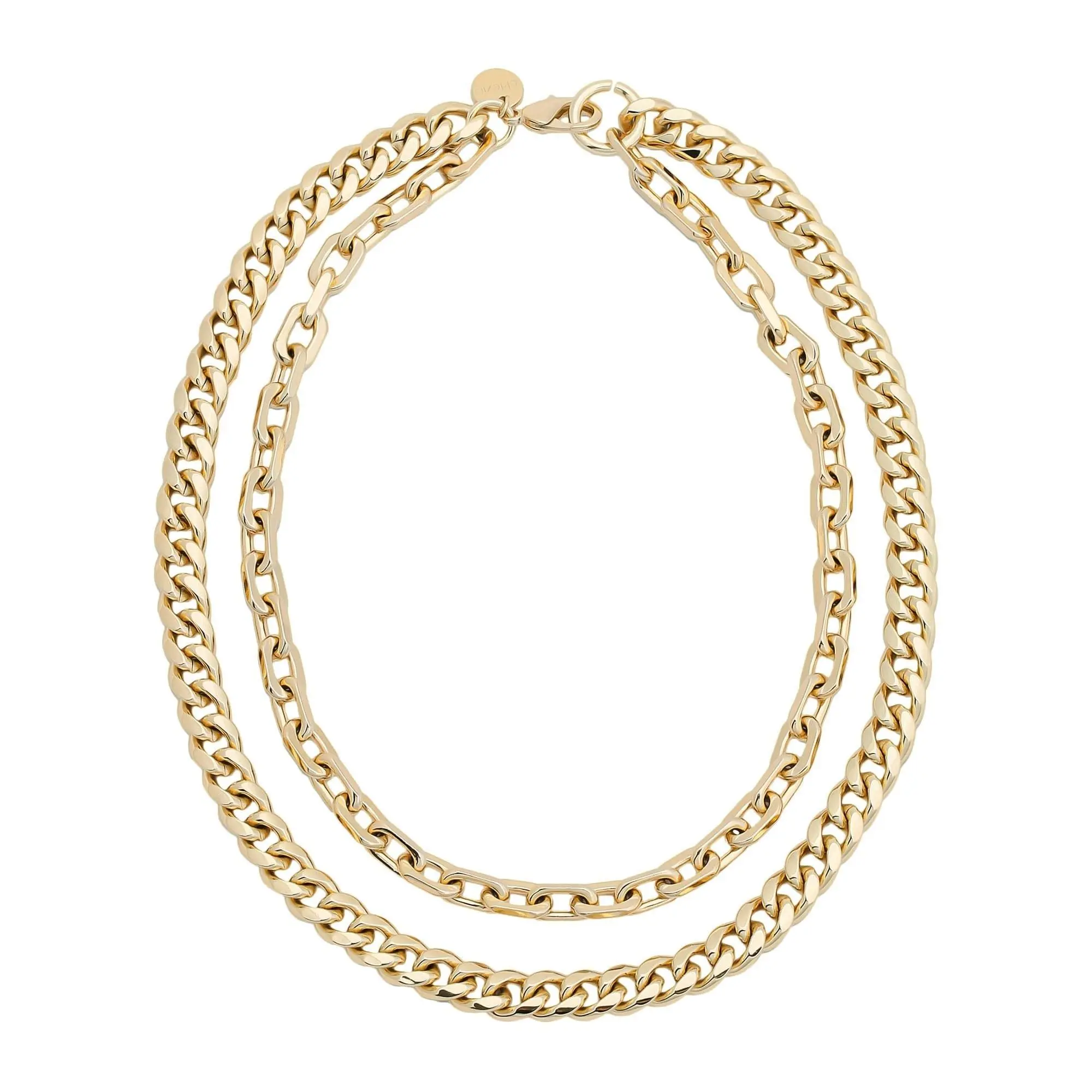 Gold Cash Necklace with Simple Design and Secure Clasp