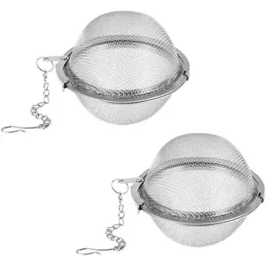 Steeper, 2 count Mesh  Infuser Premium  Filter  Interval Diffuser with Extended Chain Hook for Brew Loose Leaf  and Spices & Seasonings