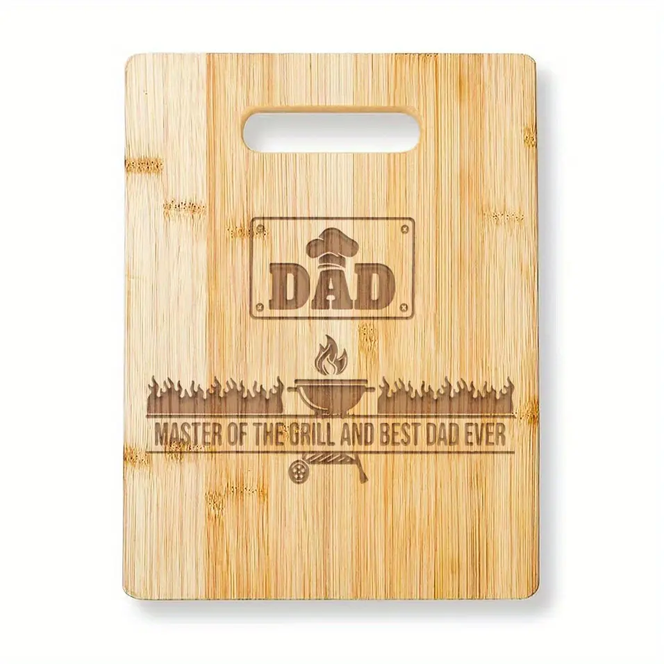 1pc Bamboo Cutting Board, "dad..." Cutting Board, Durable Bamboo Cutting Board, Bamboo Chopping Board, Kitchen Decor, Creative Gift for Birthdays, Mother's Day & Christmas