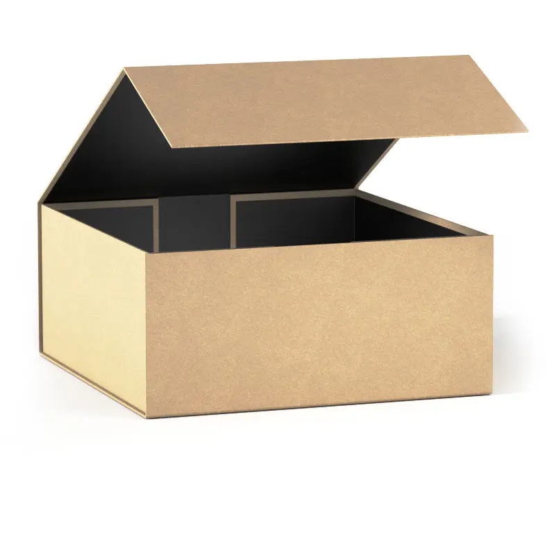 7.5" x 7.25" x 3.75" Rigid Magnetic Gift Box (Collapsible) - Kraft