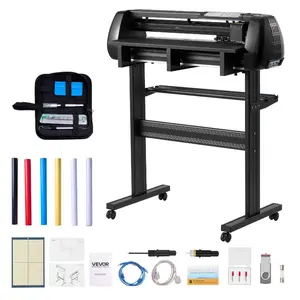 VEVOR Vinyl Cutter Machine, 28 inch Max Feed Width, Dual Blades, Adjustable Force and Speed, LED Vinyl Plotter Cutter Printer Bundle with Sticker Sheets, Transfer Film, Signmaster Software
