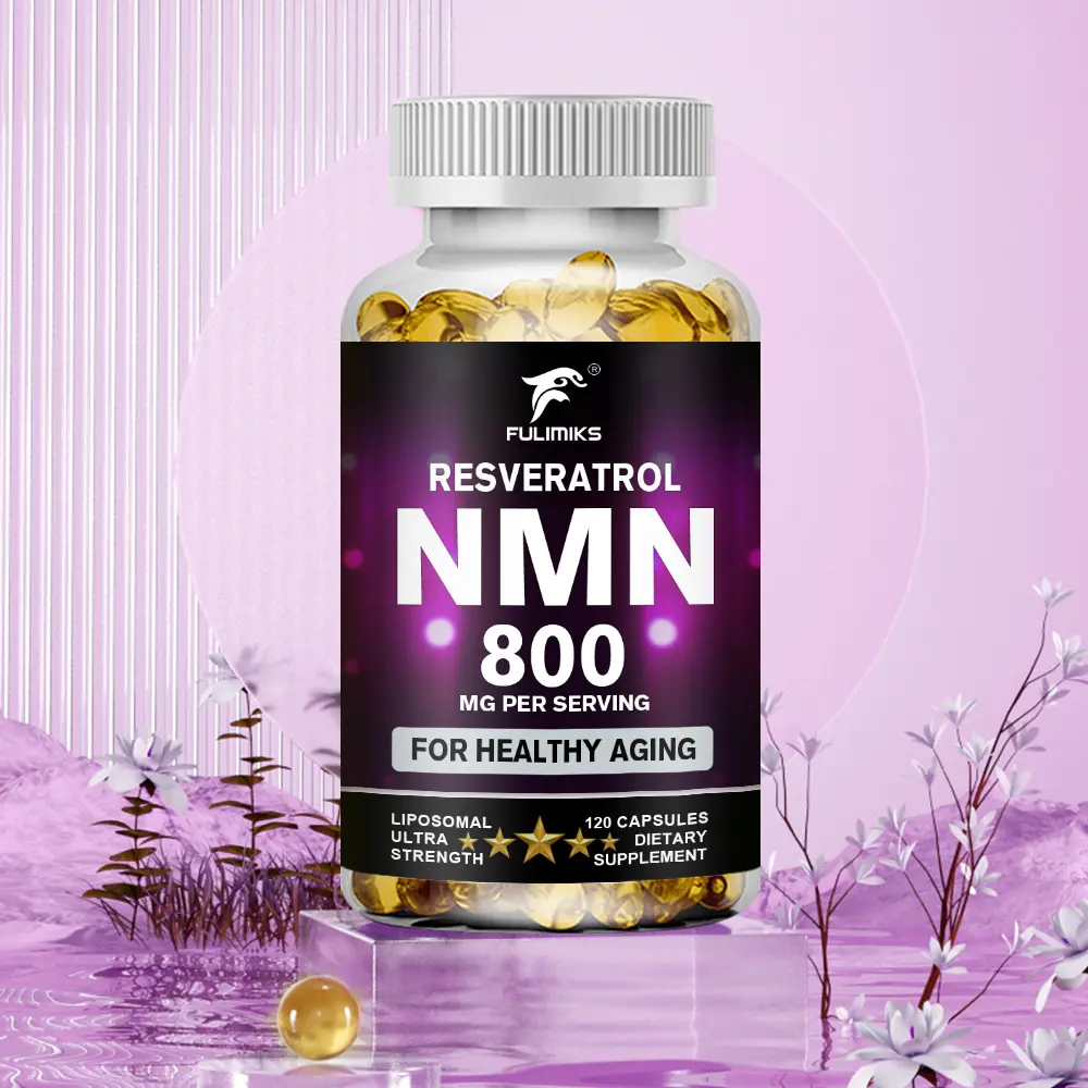 FULIMIKS 2-in-1 Advanced Dietary Supplement Capsules - 500mg NMN, 300mg Trans-Resveratrol, 120 Count, Supports NAD Boost, Cell Health, Energy & Muscle Fitness
