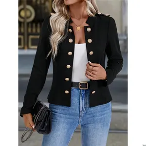 Casual Color LUNE tiktok Solid Double Breasted Jacket For Autumn