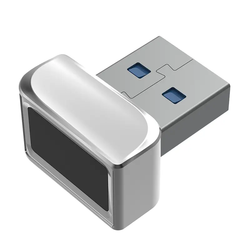 USB Fingerprint Reader Module - Zinc Alloy Windows 7/10/11 Hello Biometric Scanner, 21x17x12mm, 360-Degree Detection, Multiple Language Support, Laptops/Notebooks Unlock Advanced Protection, As Shown
