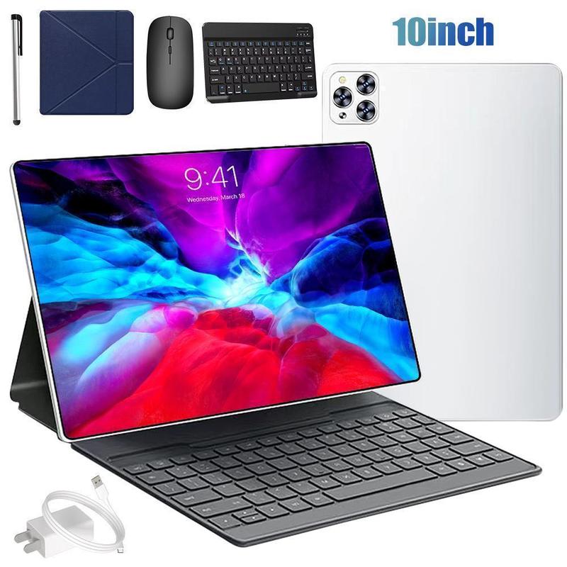 10.1 Inch Android 15 Tablet, 4GB RAM, 64GB Storage, Dual SIM, IPS 1280x800 Display, 5MP+13MP Camera, 5000mAh Battery, Keyboard Mouse Stylus Case,for Valentine’s Day Gift