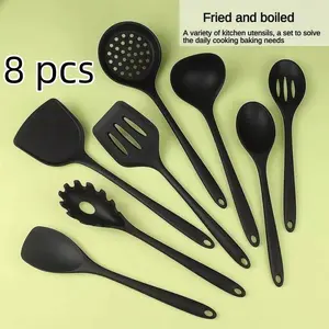 8-Piece Silicone Kitchen Utensil Set, Non-Stick Heat-Resistant Cooking Tools, Silicone Spatula, Ladle & Turner for Daily Cooking & Baking