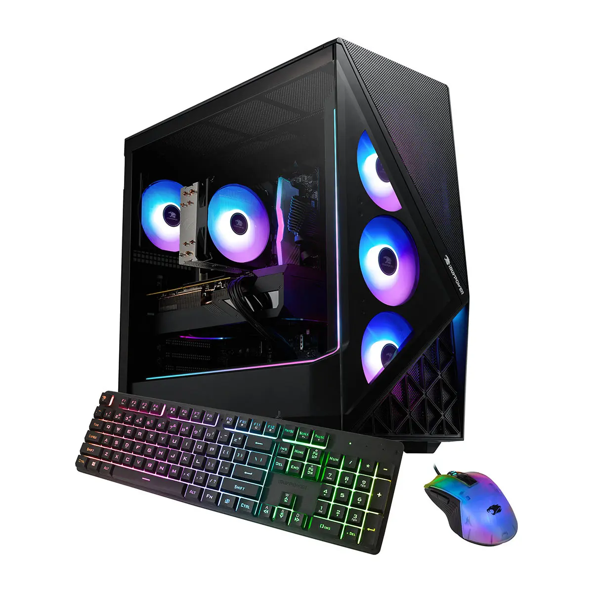 iBUYPOWER Slate SBA5N56T01 Gaming Desktop Computer, AMD Ryzen 5 8400F 4.2GHz, 16GB RAM, 1TB SSD, NVIDIA GeForce RTX 5060 Ti 8GB, Windows 11 Home, Black