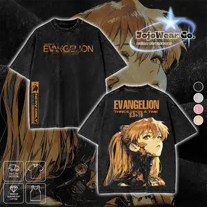 Asuka Langley Cyberpunk Neon Genesis Evangelion Graphic T-shirt Hoodie Crewneck Sweatshirt Tank Top Oversized Streetwear 100% Premium Cotton Fabric Tee Unisex Double Printed Washed Top Gift For 90s Anime Manga Fan Menswear Apparel