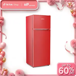 Upstreman mini fridges 7.7 Cu.Ft. Refrigerator with Freezer Double Door Fridge Adjustable Temperature Thermostat Large Capacity Reversible Door Swing Energy-Efficient Compact Mini for Apartment Office Dorm BD75/SD75 Home Appliance