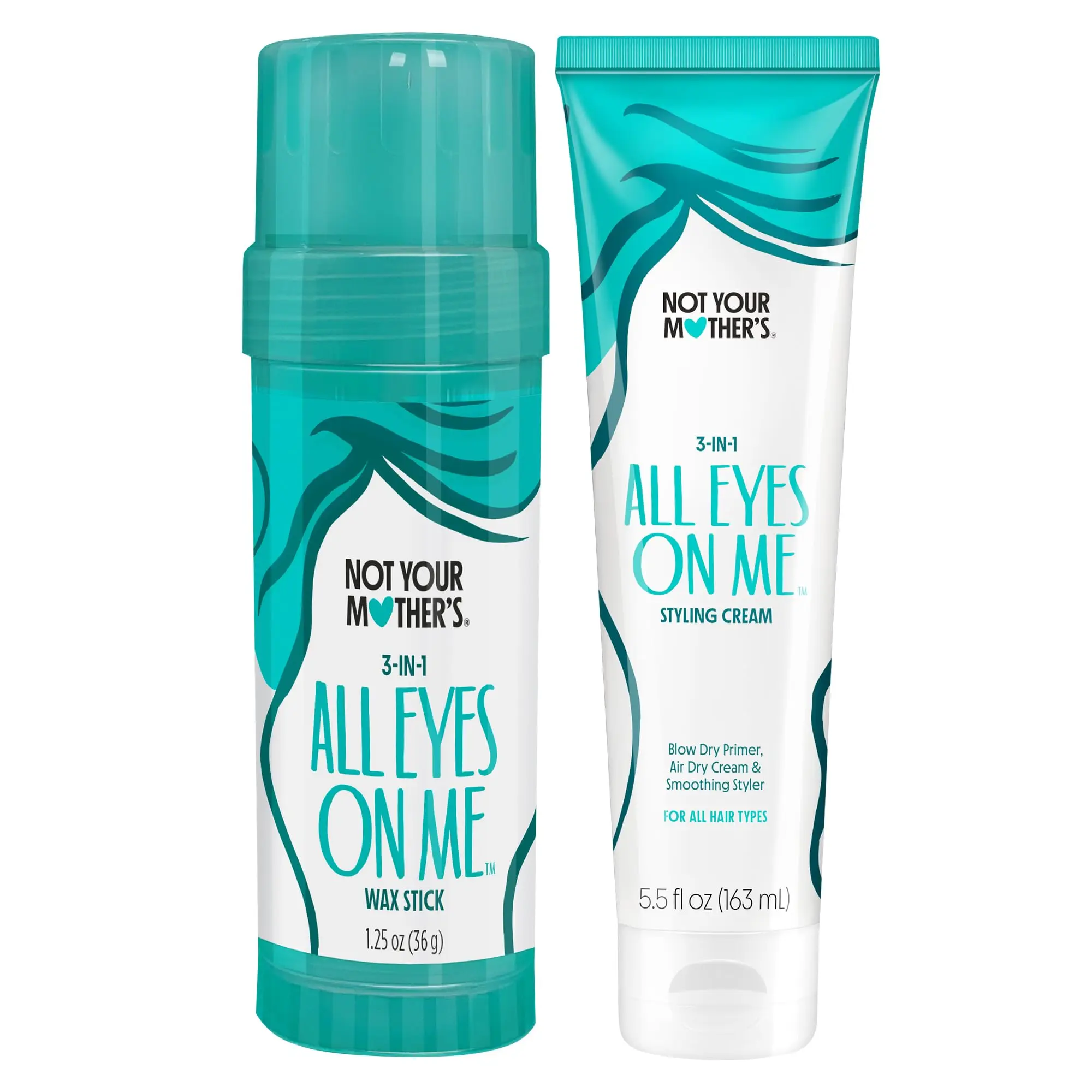Not Your Mother's All Eyes On Me 3-in-1 Wax Stick and Styling Cream (2-Pack) - Styling Products for All Hair Types