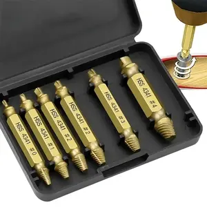 Damaged Screw Extractor Set HSS Drill Bits Stripped Broken Bolt Remover Kit for Wood Metal Repair Quick Removal Tool Set Precision Demolition Use