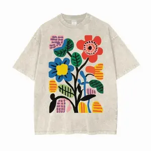 Scandinavian Theme Flower Shirt, Nordic Shirts, Bold Floral Print, Extra Large Design, Oversized Shirts for Men, Flower Tees for Her FFXRAIMENTRY