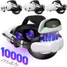 ESYWEN Enhanced VR Headset Headband - VR Accessories for Quest 2/3/3S Wearable Devices, Plastic Retractable Adjustable Strap with 45° Host Lift, Washable Top Pad, Separately Packed Batteries with Cells for Comfort, Support & Boosting Session Duration