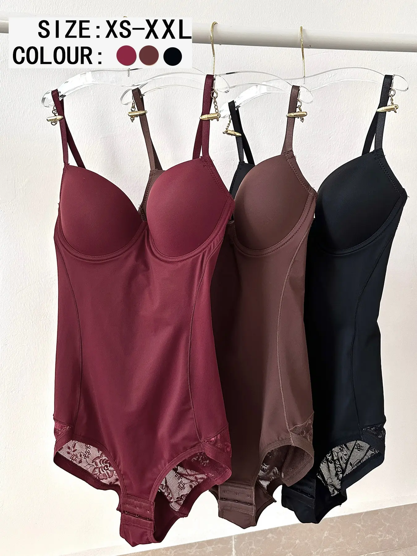 Women's Deep V Spaghetti Strap Ruched Patchwork Design Fitted Casual Bodysuit Set XS-Xxl, Casual All Season Wearable Underwear & Outer Layer, Sheer Contrast Lace