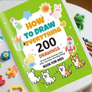 200+ Step-By-Step Drawing Book, How to Draw Anything, Durable Pages, Suitable for Artists, Birthday, Christmas, Easter Gifts, Tutorial