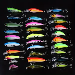 30pcs Mini Fishing Lure Kit Hard Bait for Bass Pike Trout Fishing Bait Set Include Popper  VIB Crankbait Fishing Tackle Fishing Gifts for Men