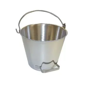 Premium Stainless Steel Pail, Vet/Milk Bucket with Side Handle, Made in USA