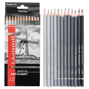 Pacific Arc Graphite Drawing Pencils for Artists, Soft Pack - Professional Pencils for Drawing, Drafting, Sketching and Shading 12 Pk. - Great Non Toxic Art Supplies Set for Adults and Kids
