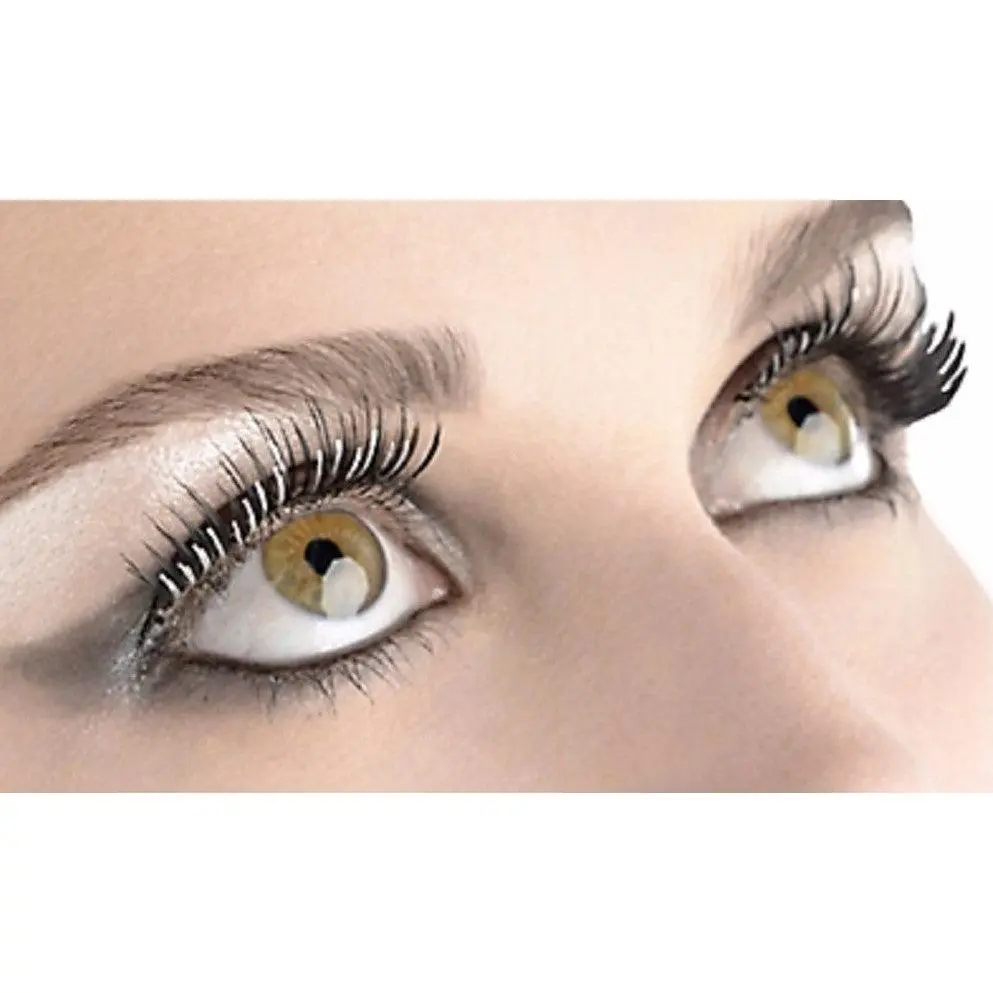 Black/Silver Long Metallic Eyelashes - Cosplay Costume Accessory