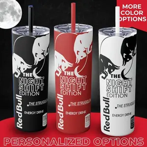 Many Style Nightshift Worker Edition Energy Drink Can Style wraparound 20oz Stainless Steel Tumbler - Without Straw