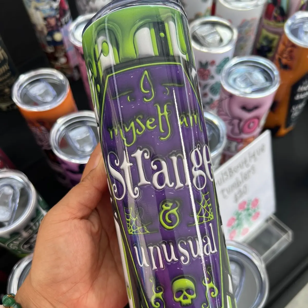 Beetlejuice strange and unusual 20oz cup Bottle Drinkware Water Bottles Washable Bottled