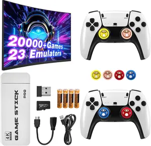 2025 Upgrade Retro Game Console Stick with 4K HDMI, 19 Emulators, 64GB TF Card, Dual 2.4GHz Wireless Controllers for Classic Games