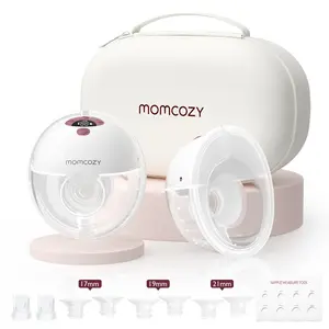 Momcozy M5 Hands-Free Wearable Breast Pump, Double-Sealed Flange for Baby-Like Comfort, 3 Modes & 9 Suction Levels, Portable Electric Pump – 24mm, C