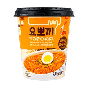 YOPOKKI Korean Ramen and Tteokbokki Sweet Spicy Flavor Cup 145g Classic Korean Double Texture