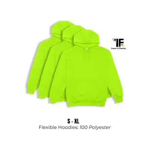 Fusion of Creativity Safety Green Hoodie - 3 pack Durable Stretchy Comfortable 100% Polyester High Visibility Work Wear Outdoor Activities S-XL