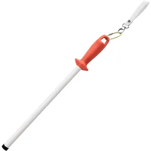 12 inch Ceramic Honing Rod Knife Sharpener, Professional Sharpening Steel Stick for Kitchen Chef Knives & Steak Blades, Ergonomic Design with Comfortable Handle & Protective Cap