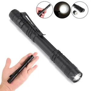 1PC Pen Flashlight, Mini Flashlight,Compact LED Torch with Clip, AAA Battery Powered, IPX4 Waterproof, Led Illumination, Pocket-Sized Aluminum Alloy Flashlight for Inspection, Work, Emergency