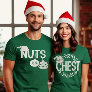 Chest & Nuts Couples matching Holiday shirt / Christmas shirt / chestnuts / His and hers funny shirt / Funny couple holiday shirts Cotton T-shirt