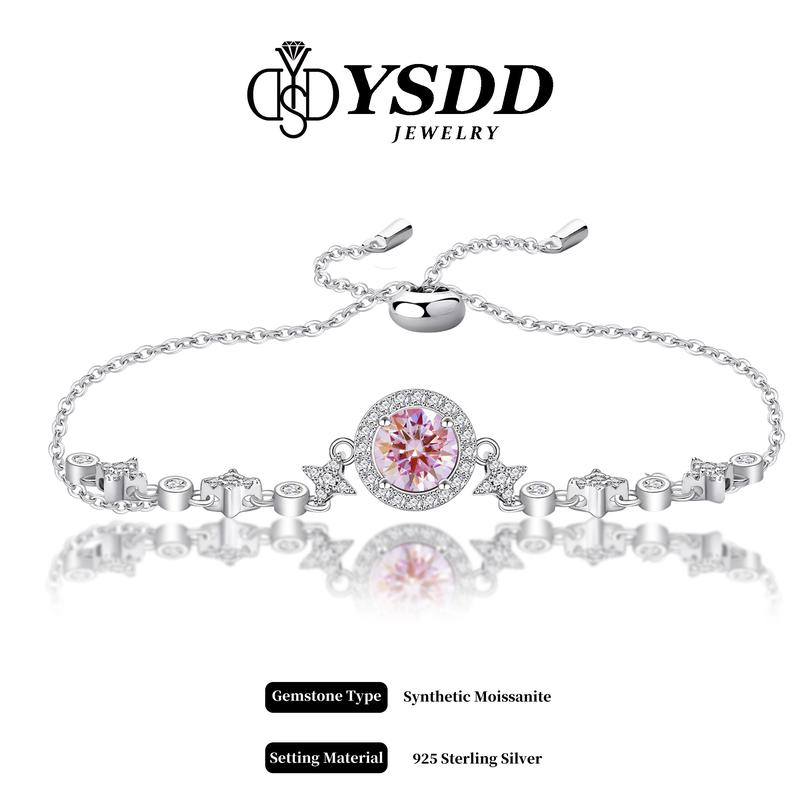 【#287 Starry Halo 】DIY Colors 1CT Round Halo Moissanite Slider Bracelet in 925 Sterling Silver 【#287 Starry Halo 】DIY Colors 1CT Round Halo Moissanite Slider Bracelet in 925 Sterling Silver