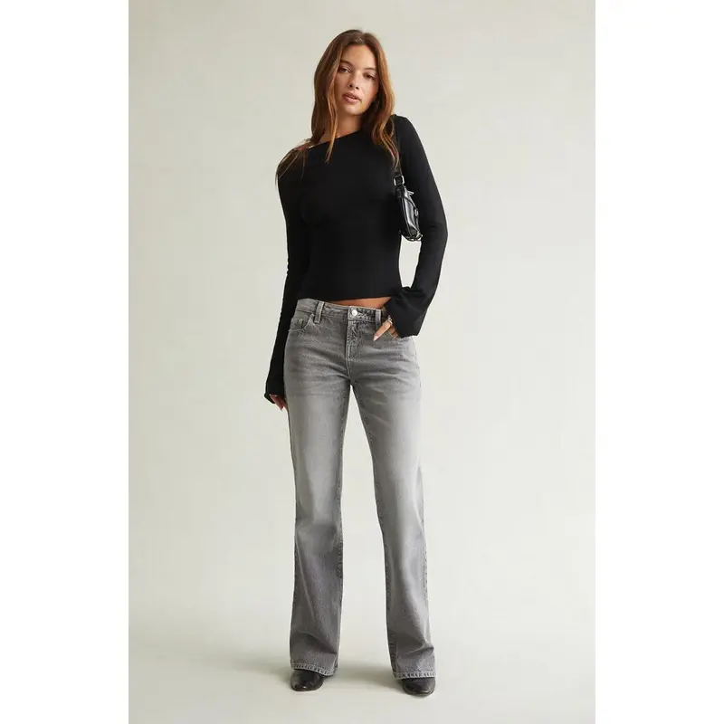 Pacsun Women's Jade Low Rise Bootcut Jeans Light Gray