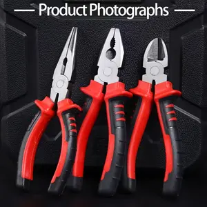 3-Piece Industrial-Grade Chrome-Vanadium Steel Pliers Set - Multifunctional Electrician Tools with Diagonal & Needle-Nose Pliers